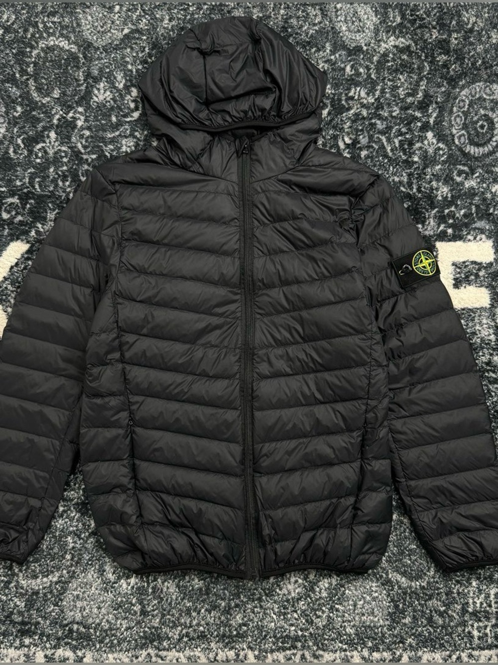 Stone Island Black Hooded Lightweight Puffer Jacket